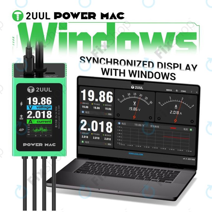 Diagnostyczny kabel zasilający z wyświetlaczem do laptopów, 2UUL PW08