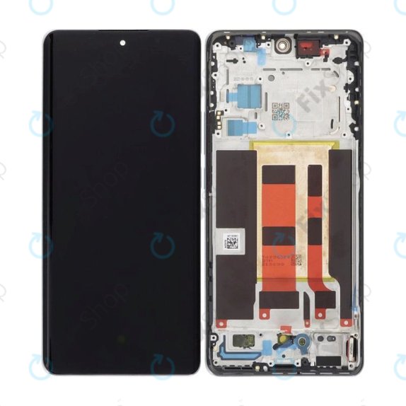 Wyświetlacz OLED do Oppo Reno 10 CPH2531, Ekran dotykowy z ramką, Silvery Grey