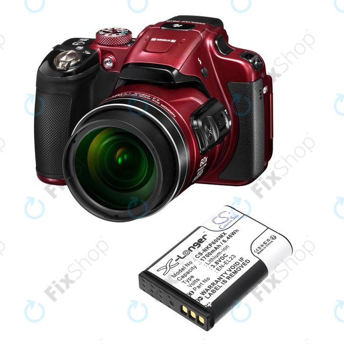Bateria do Nikon Coolpix, 1700mAh, Li-Ion, 3.8V, EN-EL23, HQ