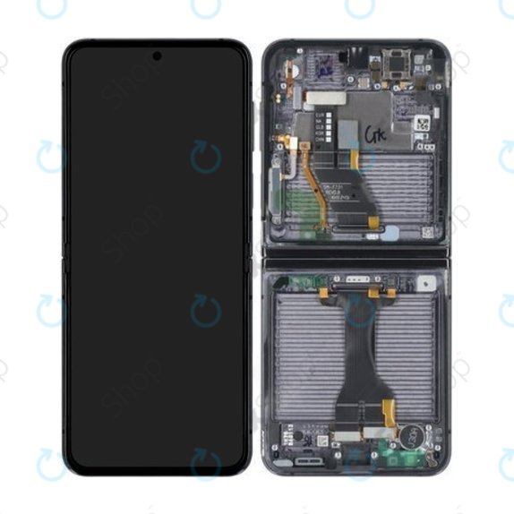 Wyświetlacz do Samsung Z Flip 5 F731B, Ekran dotykowy z ramką, GH82-31827A, Grafitowy, Graphite, Genuine Service Pack