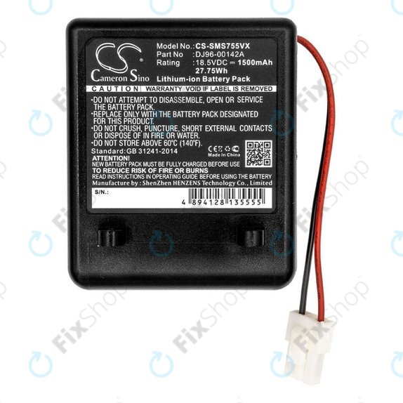 Bateria do Samsung SS7550, SS7555, SSR200, DJ96-00142A, Li-Ion, 18,5V 1500mAh, HQ