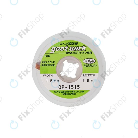 Konwencjonalna plecionka do rozlutowywania, 1.5mm, Goot CP-1515