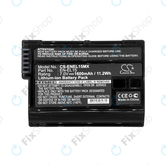 Bateria do Nikon Coolpix D7000, 1600mAh, Li-Ion, 7V, EN-EL15, HQ