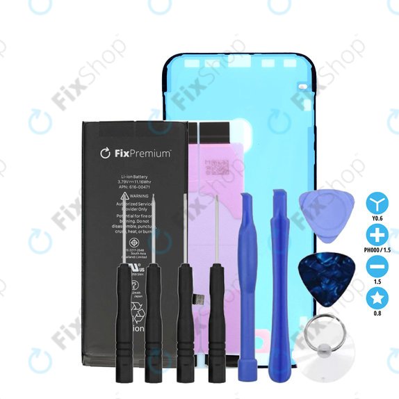 Bateria dla iPhone XR, 2942mAh, Klej (Adhesive), Narzędzia, FixPremium