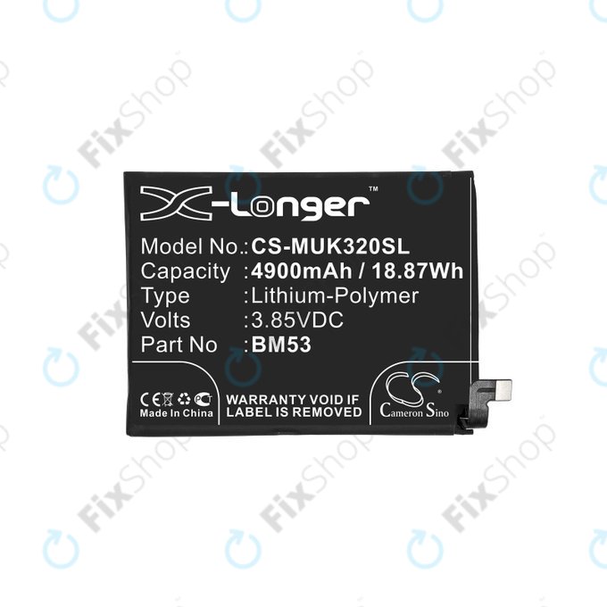 Bateria dla Xiaomi Mi 10T 5G M2007J3SY, 4900mAh, Li-Pol, 3.85 V, BM53, HQ