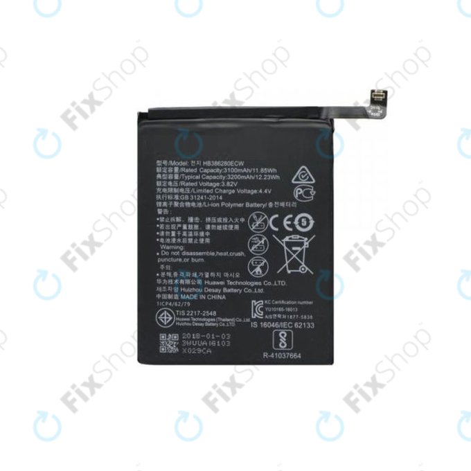 Bateria do Huawei Honor 9 STF-L09, HB386280ECW, 3200mAh