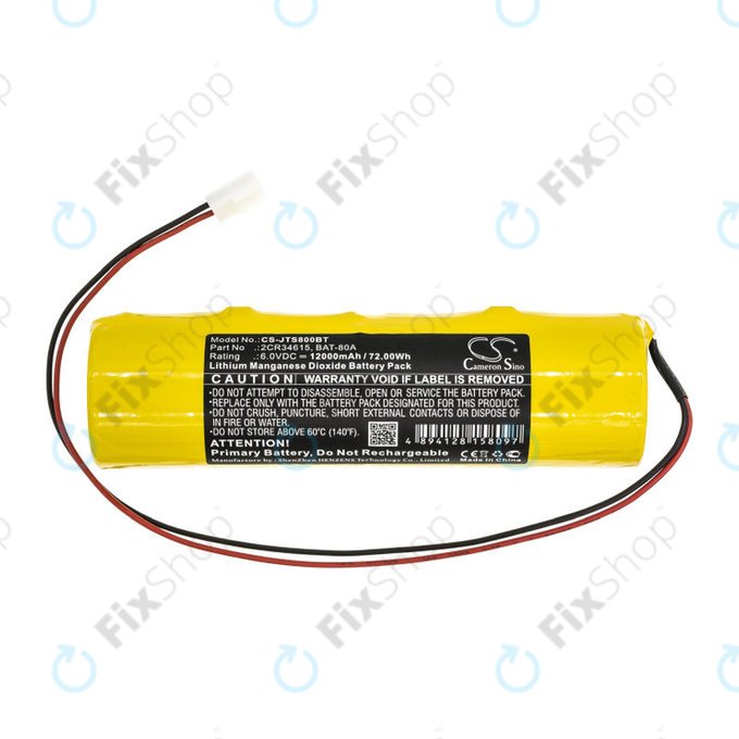 Bateria do Jablotron JA80A, 12000mAh, Li-MnO2, 6V, 2CR34615, HQ