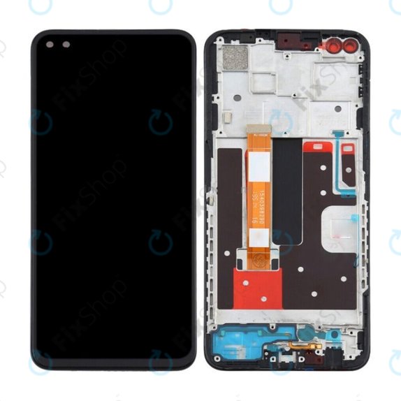 Wyświetlacz do Oppo Reno 4 Z 5G, Ekran dotykowy z ramką, Ink Black, TFT