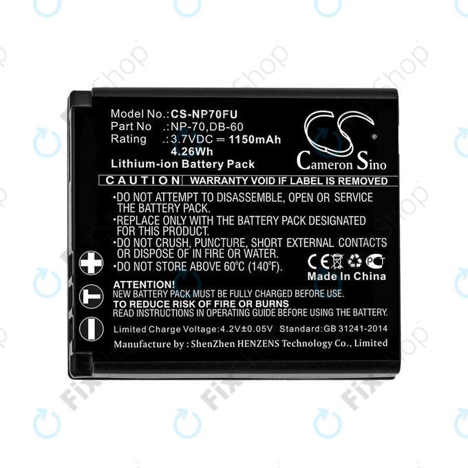 Bateria do Panasonic Lumix DMC-FX01, 1150mAh, Li-Ion, 3.7V, CGA-S005, HQ