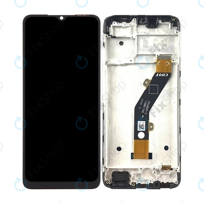 Wyświetlacz do Infinix Smart 7 HD X6516, Ekran dotykowy z ramką, Ink Black, TFT