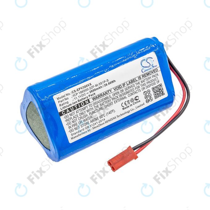 Bateria do Electropan ilife V5, V5s, 2600mAh, Li-Ion, 11.1V, ICP 186500-22F-M-3S1P-S, HQ