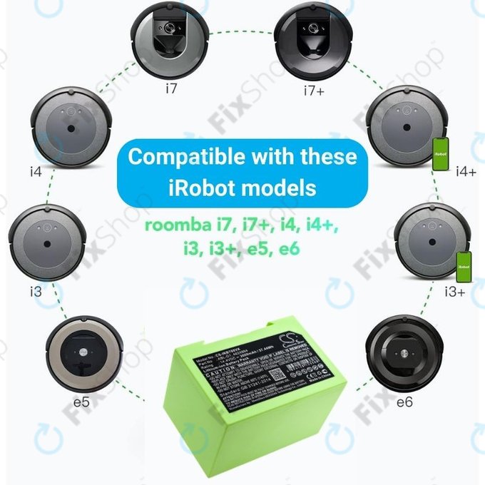 Bateria do iRobot Roomba e-seria, i-seria, ABL-D1, 4624864, ABL-D2, Li-Ion, 14,4V 2600mAh, HQ
