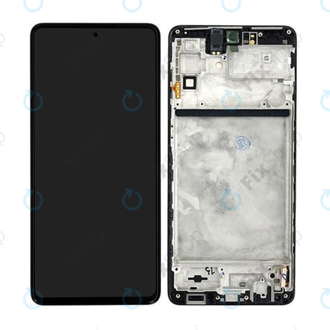 Wyświetlacz do Samsung M53 5G M536B, Ekran dotykowy z ramką, GH82-28812A, GH82-28895A, Czarny, Black, Genuine Service Pack