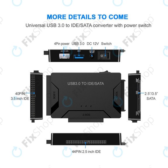 Adapter USB 3.0 na SATA / IDE do dysków HDD/SSD 2.5" i 3.5" oraz napędów optycznych