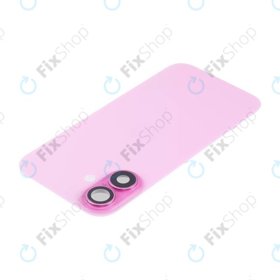 Tylne szkło obudowy z obiektywem aparatu, metalową płytką i magnesami Magsafe do iPhone 16 Plus, Różowy, Pink