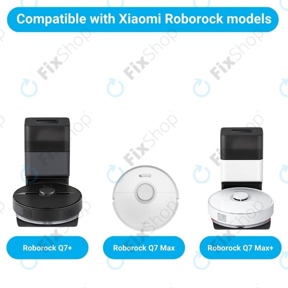 Zestaw części zamiennych do Xiaomi Roborock Q7+, Q7 Max, Q7 Max+ (1x Główna szczotka, 2x Filtr, 2x Szczotka boczna – biała)