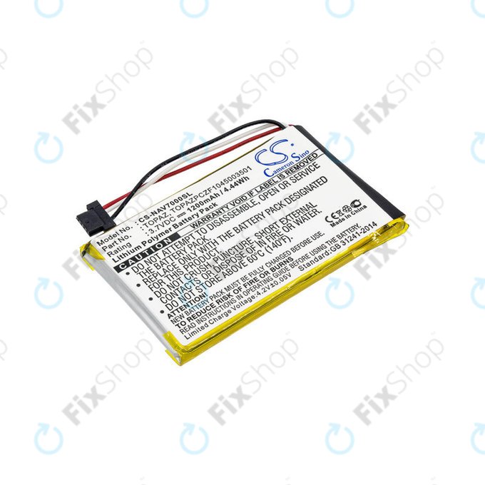 Bateria do Navigon 70, 1200mAh, Li-Pol, 3.7V, Topaz, HQ