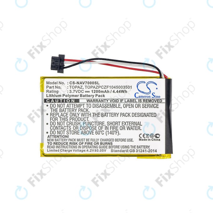 Bateria do Navigon 70, 1200mAh, Li-Pol, 3.7V, Topaz, HQ