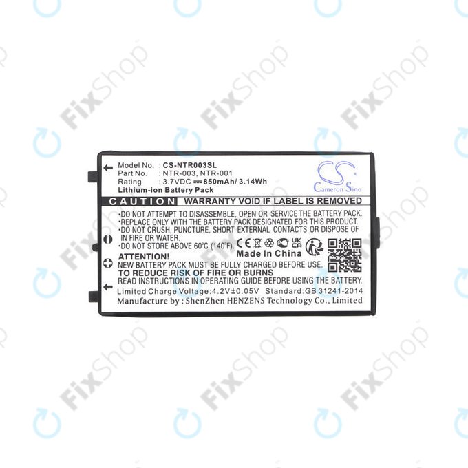 Bateria do Nintendo, 850mAh, Li-Ion, 3.7V, NTR-003, HQ