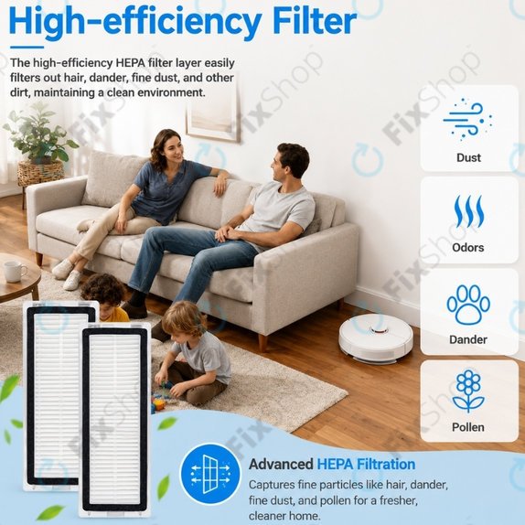 Zestaw części zamiennych do Xiaomi Dreame D9 Max Gen2, D10s, D10s Pro (2x Główna szczotka, 4x Filtr, 4x Szczotka boczna – czarna, 4x Ściereczka mopująca)