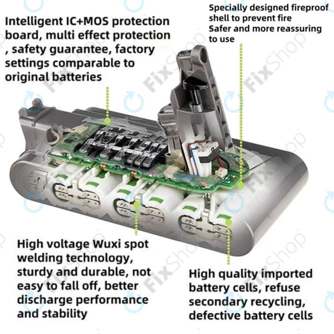 Bateria do Dyson V12, 965470-01, Li-Ion, 25.2V, 3000mAh