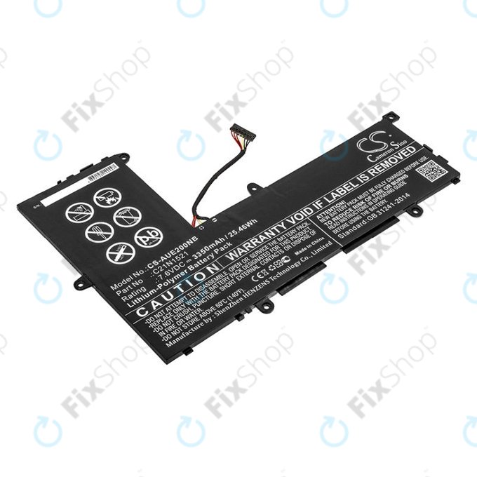 Bateria do Asus VivoBook E200, L200, Eeebook X206, 3350mAh, Li-Pol, 7.6V, C21N1521, HQ