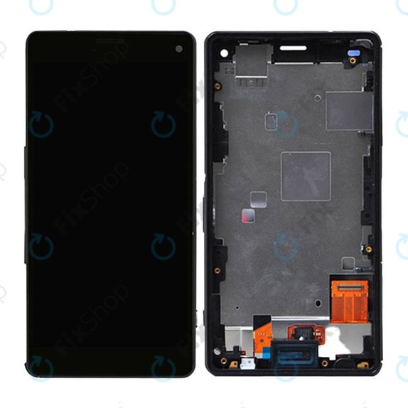 Wyświetlacz do Sony Xperia Z3 Compact D5803, Ekran dotykowy z ramką, Czarnny, Black, TFT