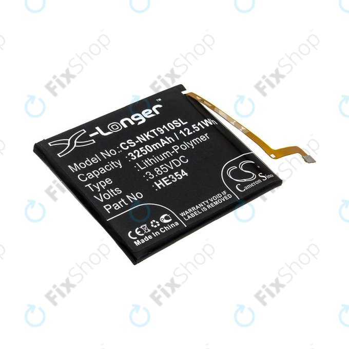 Bateria dla Nokia 9 PureView, 3250mAh, Li-Pol, 3.85 V, HE354, HQ