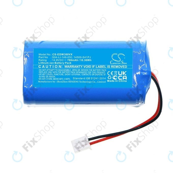 Bateria do Ecovacs Winbot W-series, S04-LI-148-650, 14500-S41PJ, Li-Ion, 14.8V, 700mAh, HQ