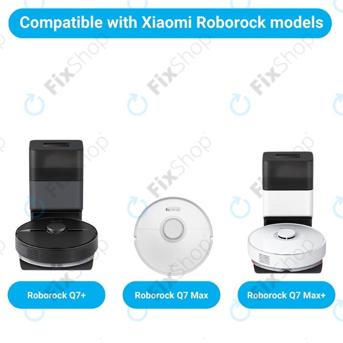 Zestaw części zamiennych do Xiaomi Roborock Q7+, Q7 Max, Q7 Max+ (1x Główna szczotka, 2x Filtr, 2x Szczotka boczna – biała)
