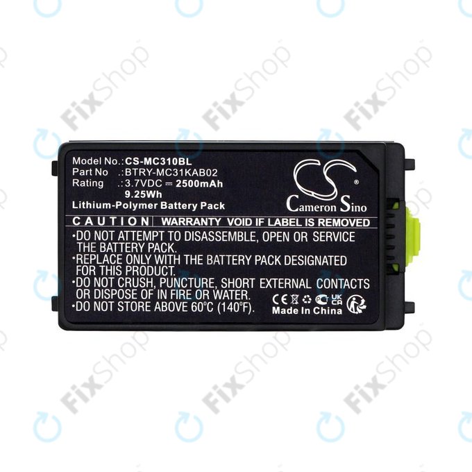 Bateria do Symbol, Zebra MC3100, MC3190, 2500mAh, Li-Pol, 3.7V, BTRY-MC31KAB02, HQ