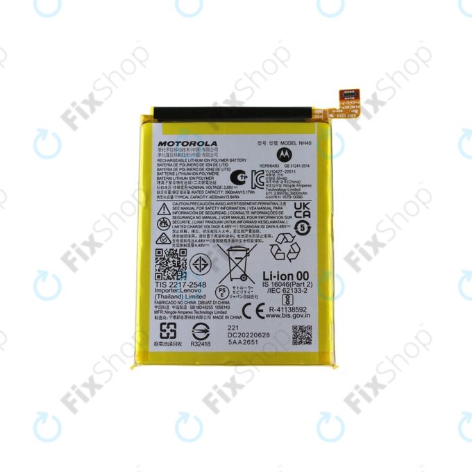 Bateria do Motorola Moto E22i, NH40 4020mAh, SB18D48255, Genuine Service Pack