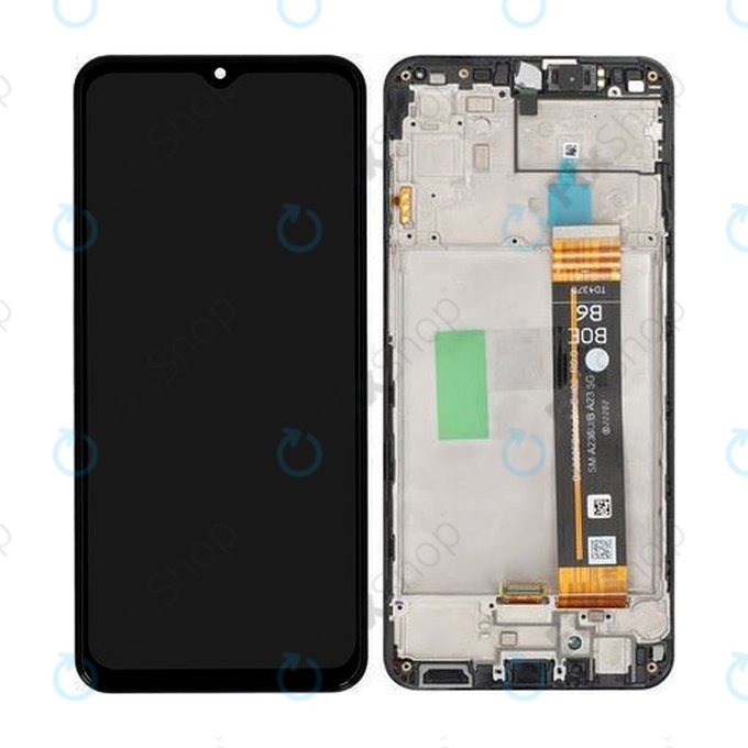Wyświetlacz do Samsung A23 A236B, Ekran dotykowy z ramką, GH82-29734A, GH82-29735A, (Black), Genuine Service Pack