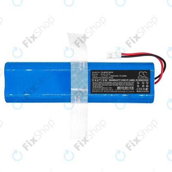 Bateria do Tesla RoboStar-series, Medion MD-series, HJ08, HA15, Li-Ion, 14.4V, 2600mAh, HQ