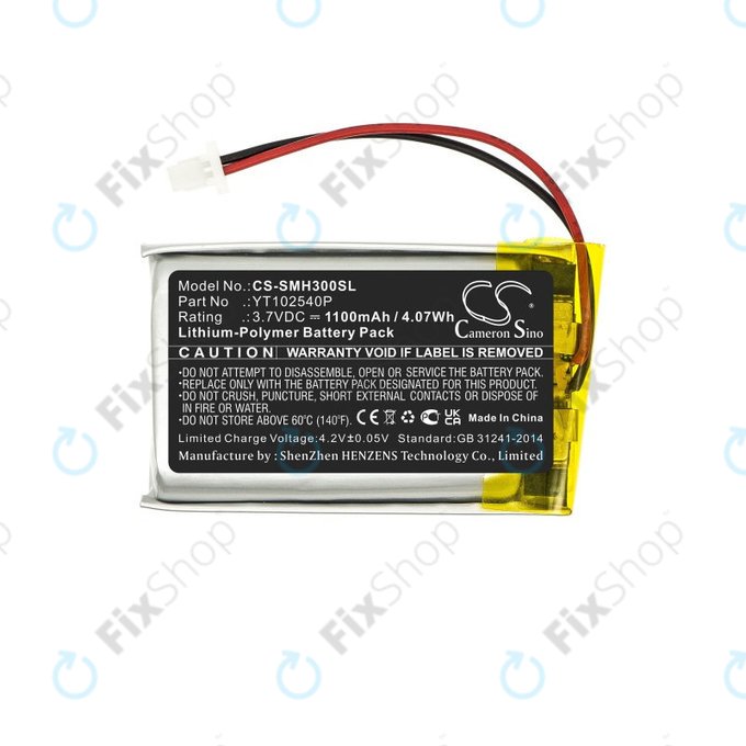 Bateria do Sena 30K, Sena 50S, SP46, 1100mAh, Li-Pol, 3.7V, YT102540P, HQ