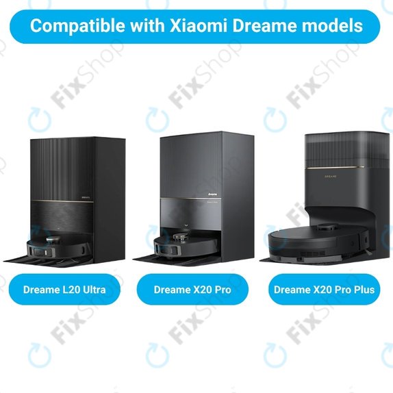 Zestaw części zamiennych do Xiaomi Dreame L20 Ultra, X20 Pro, X20 Pro Plus (2x Główna szczotka, 4x Filtr, 4x Szczotka boczna – czarna)