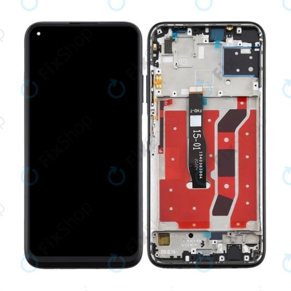 Wyświetlacz do Huawei P40 Lite, Ekran dotykowy z ramką, Midnight Black, TFT