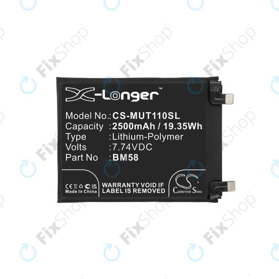 Bateria dla Xiaomi 11T Pro, 2500mAh, Li-Pol, 7.74 V, BM58, HQ