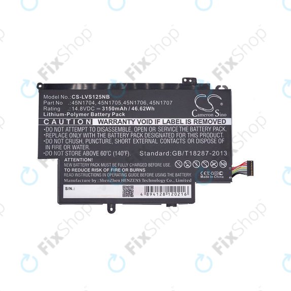 Bateria do Lenovo ThinkPad Yoga 12, Yoga S1, 3150mAh, Li-Pol, 14.8V, 45N1704, HQ