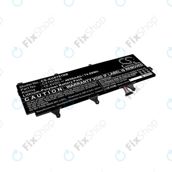 Bateria do Asus Zephyrus Gx701, Rog Zephyrus S Gx701, Rog Gx701, 4850mAh, Li-Pol, 15.4V, C41N1802, HQ