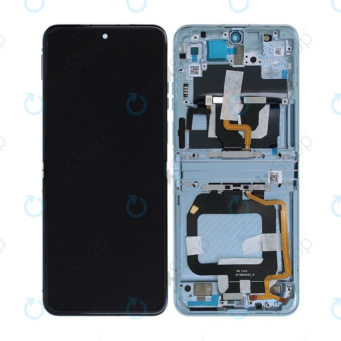 Wyświetlacz do Motorola Razr 40 Ultra, Ekran dotykowy z ramką, 5D68C22597, Glacier Blue, Genuine Service Pack