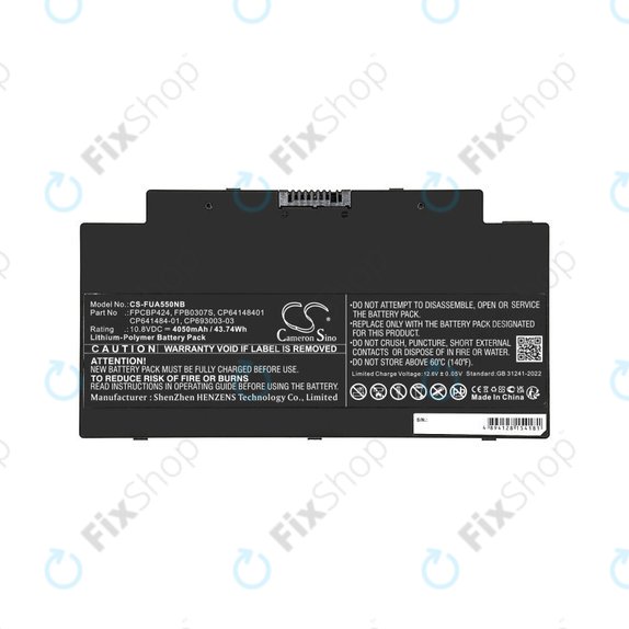Bateria do Fujitsu Lifebook AH77, A556, A3510, U536, 4050mAh, Li-Pol, 10.8V, CP641484-01, HQ