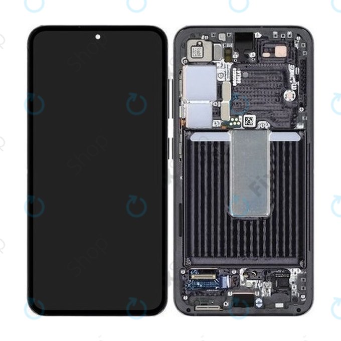 Wyświetlacz do Samsung S23 S911B, Ekran dotykowy z ramką, Phantom Black, GH82-30481A, GH82-30480A, Genuine Service Pack
