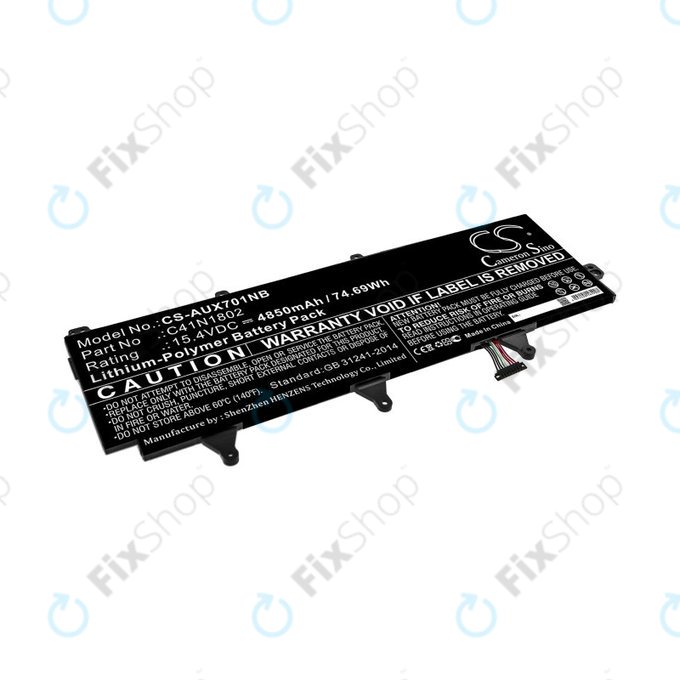 Bateria do Asus Zephyrus Gx701, Rog Zephyrus S Gx701, Rog Gx701, 4850mAh, Li-Pol, 15.4V, C41N1802, HQ