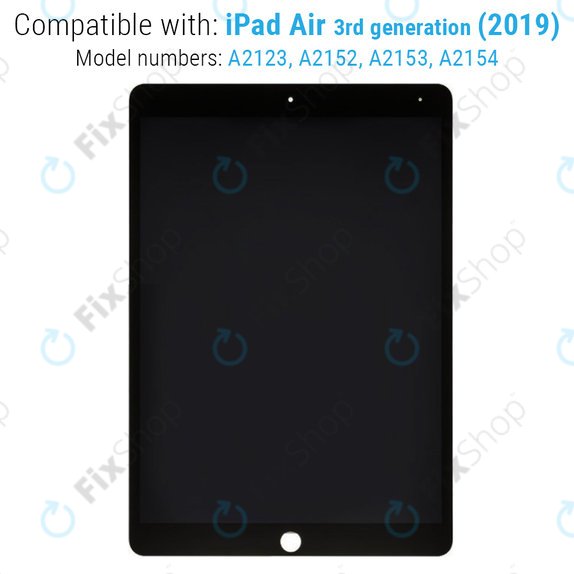 Wyświetlacz LCD dla iPad Air (3rd Gen 2019), Black, Ekran dotykowy bez ramki, Refurbished