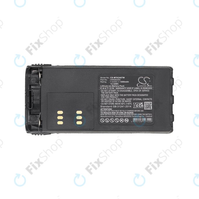 Bateria do Motorola MTX, GP, HT, 1800mAh, Li-Ion, 7.4V, HNN9008A, HQ
