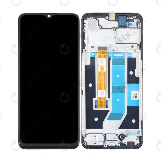 Wyświetlacz do Oppo A78, Ekran dotykowy z ramką, Czarny, Black, TFT