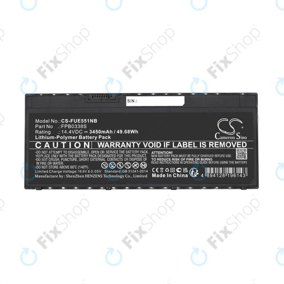 Bateria do Fujitsu Lifebook E4411, E448, E458, 3450mAh, Li-Pol, 14.4V, FPB0338S, HQ