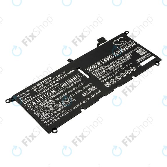 Bateria do Dell XPS 13 9370, 6300mAh, Li-Ion, 7.6V, DXGH8, HQ