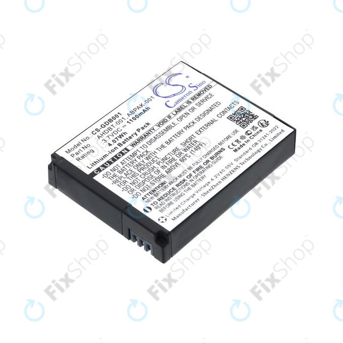 Bateria do GoPro HD Hero, Hero2, 1100mAh, Li-Ion, 3.7V, AHDBT-001, HQ